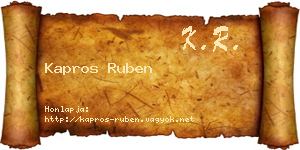 Kapros Ruben névjegykártya